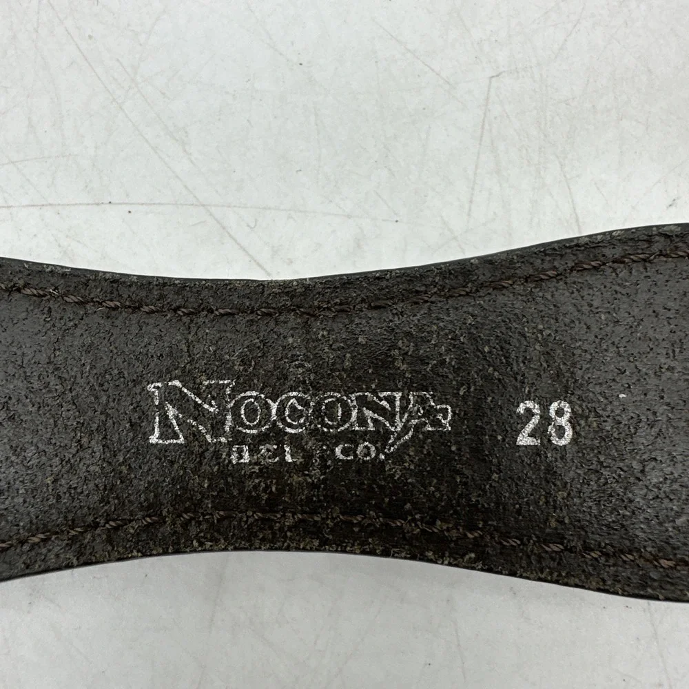Nocona BOY'S Brown Leather Belt SIZE 28 Camo Western Style 12 Gauge Hunting